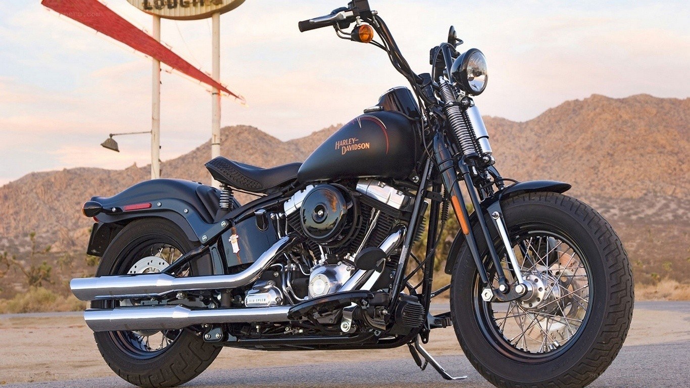 Harley-Davidson motorcycle in desert
