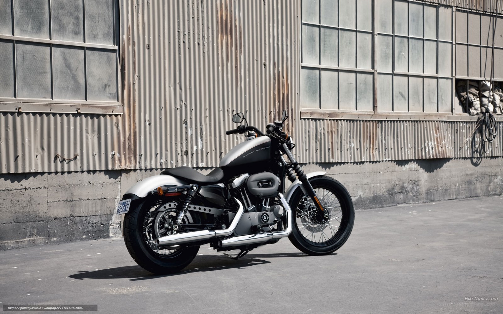 Harley-Davidson motorcycle in industrial setting