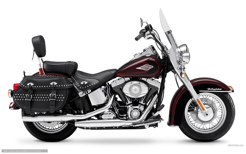 Harley-Davidson Motorcycle — Maroon, Neutral, Photograph, Saddlebags