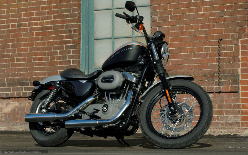 Harley-Davidson motorcycle on brick wall