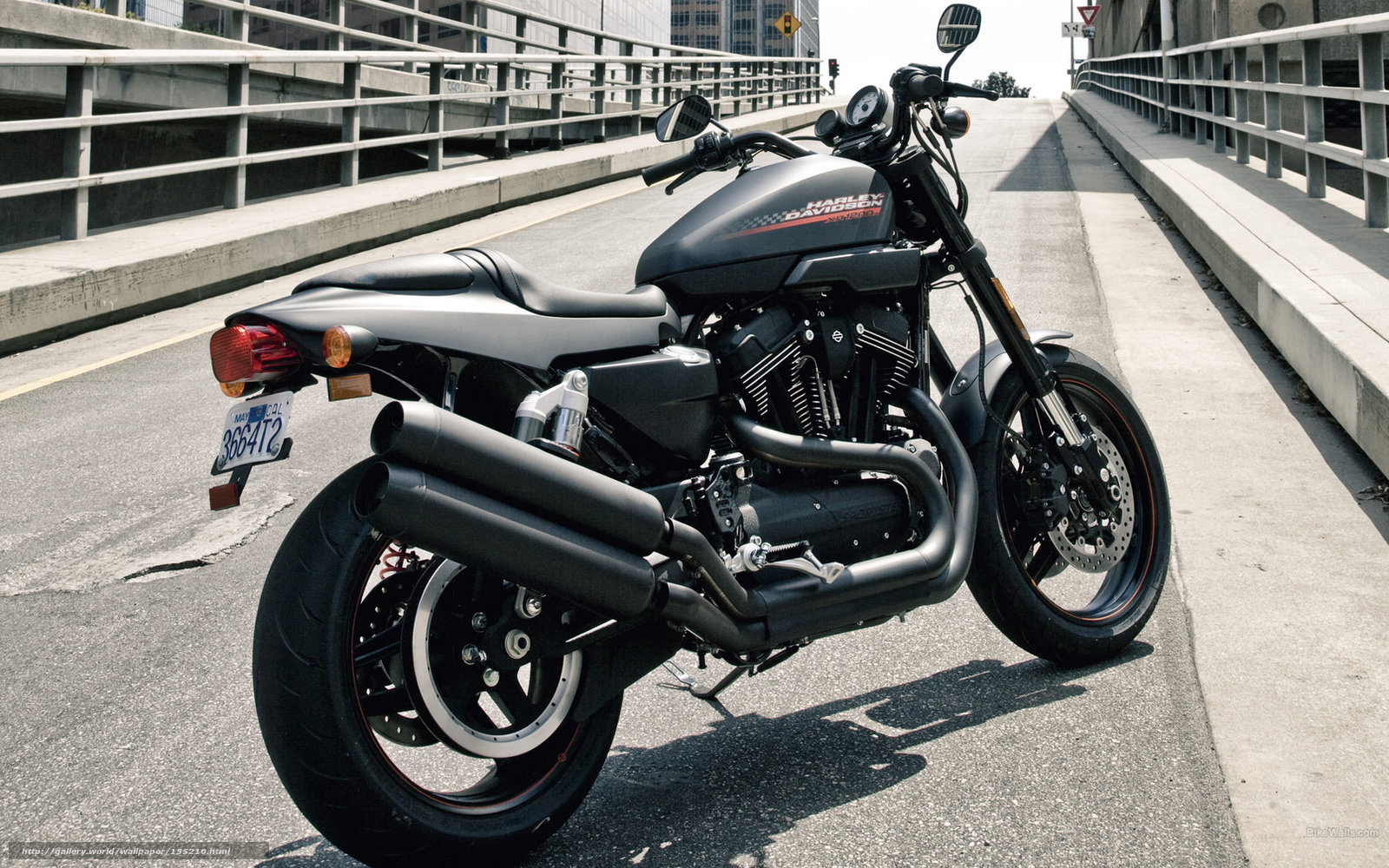 Harley-Davidson motorcycle on bridge