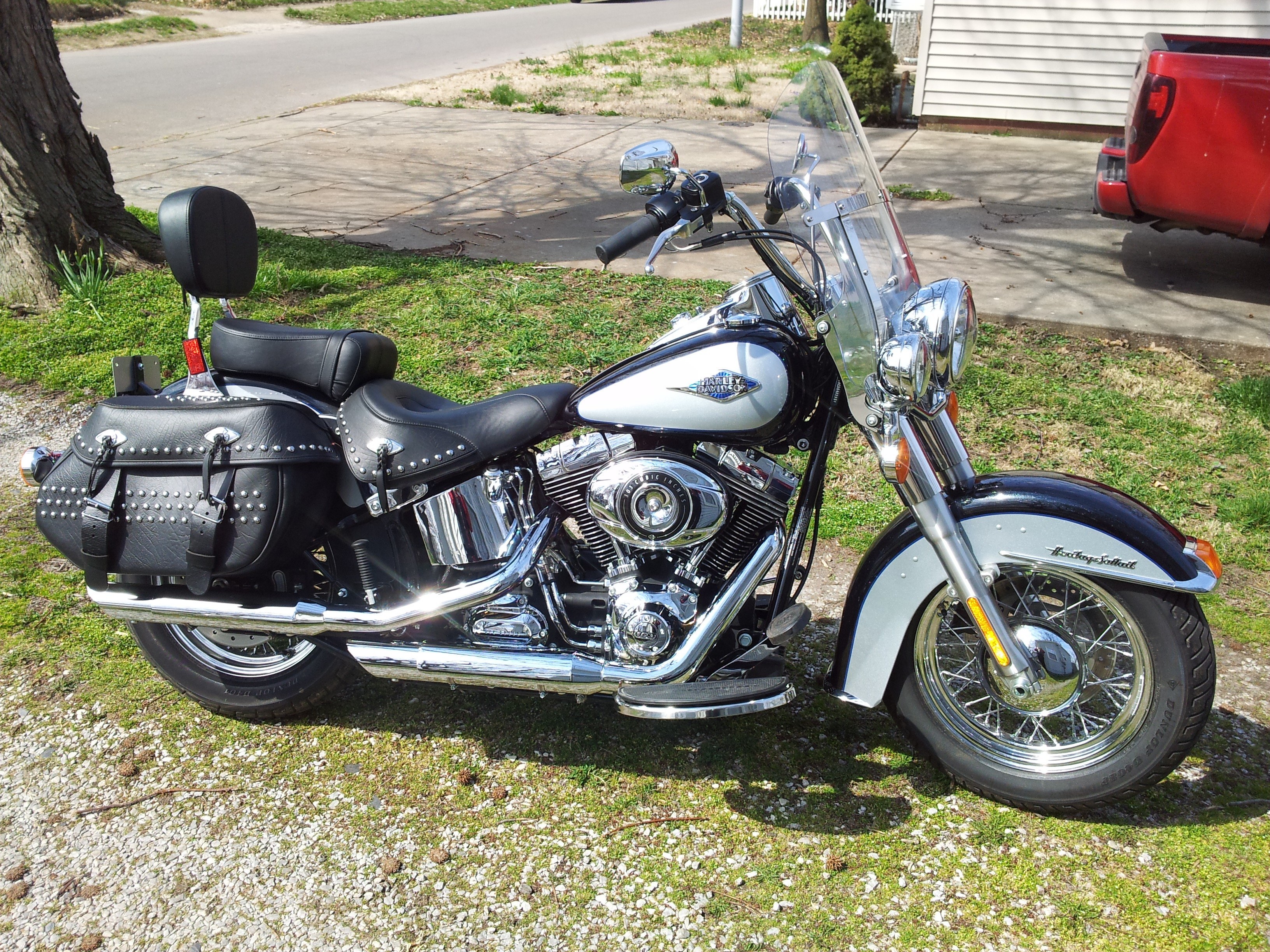 Harley-Davidson motorcycle on grass