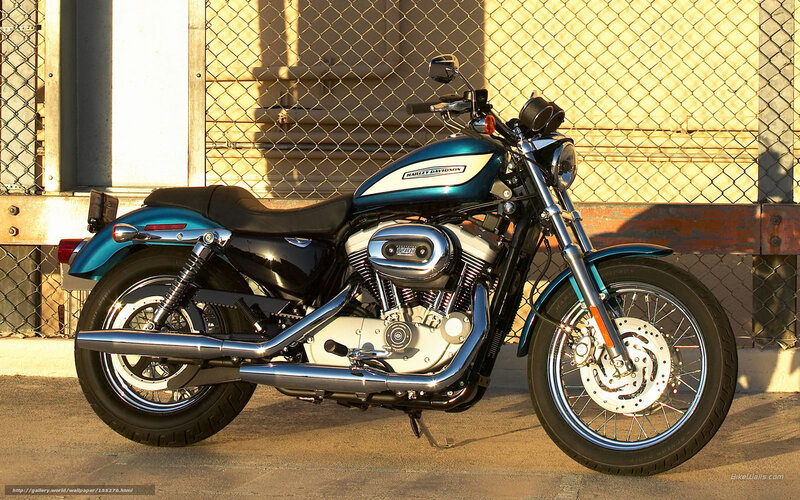 Harley-Davidson Motorcycle — Teal, Dramatic