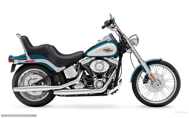 Harley-Davidson Motorcycle — Teal, Neutral, Photograph