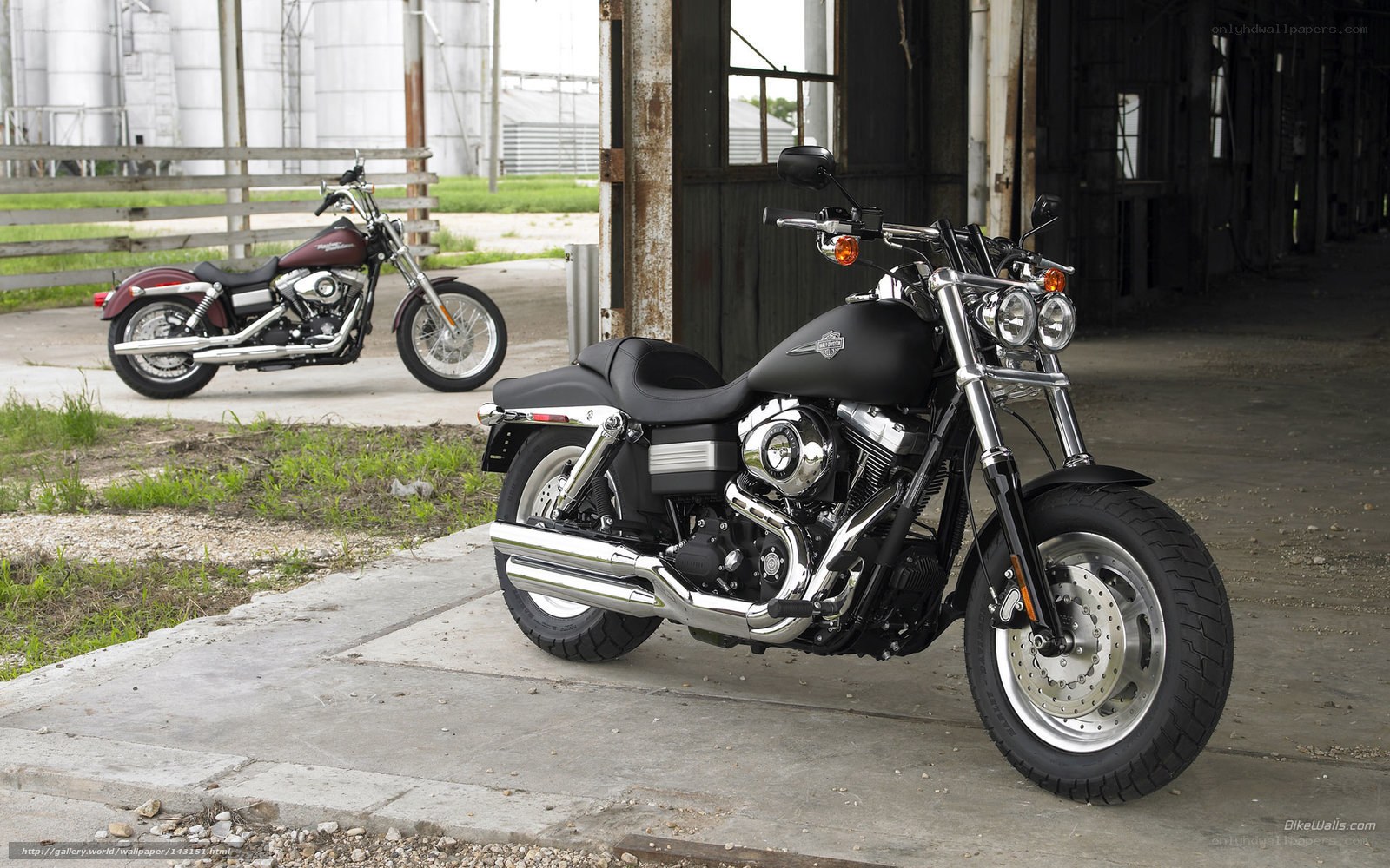 Harley-Davidson motorcycles in a barn