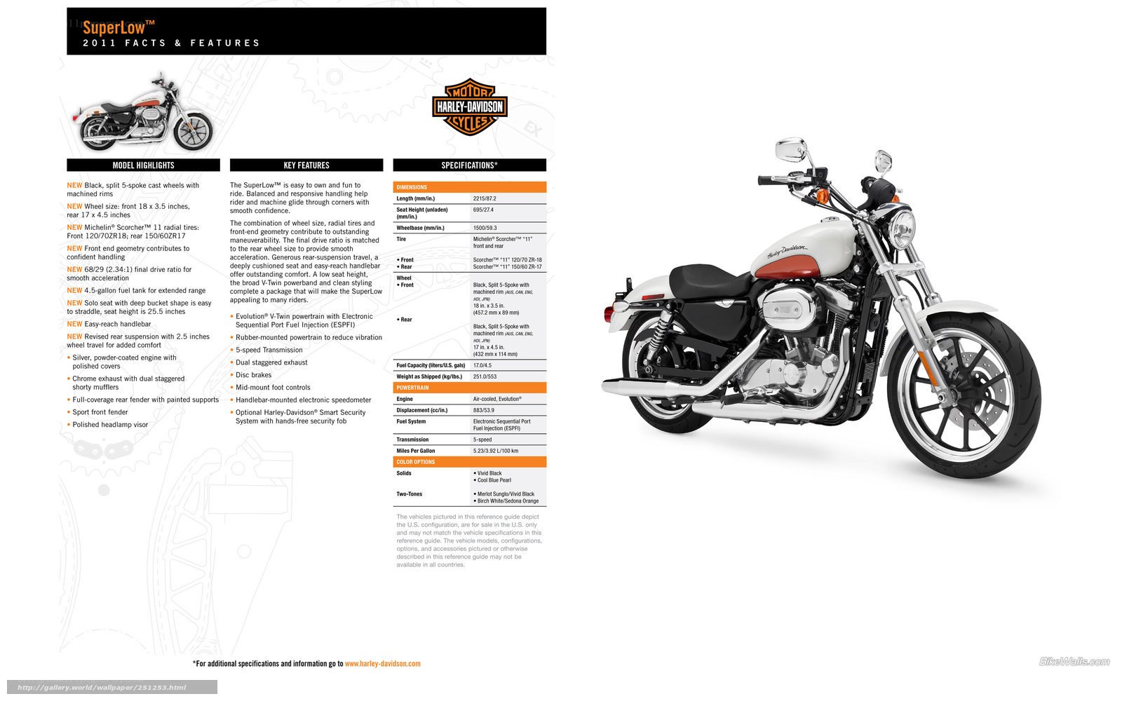 Harley-Davidson SuperLow 2011 facts