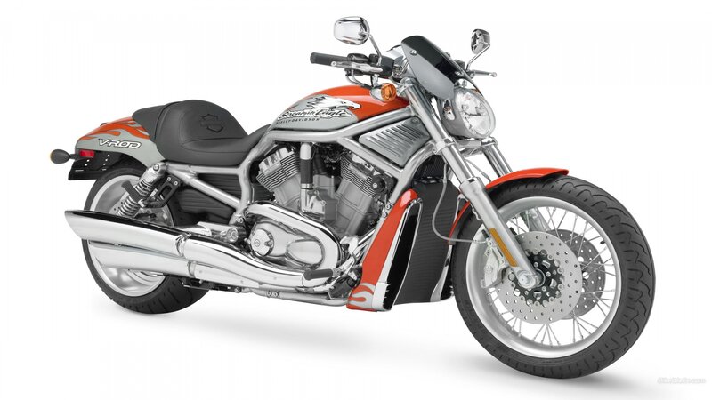 Harley-Davidson V-Rod Motorcycle — Orange, Neutral