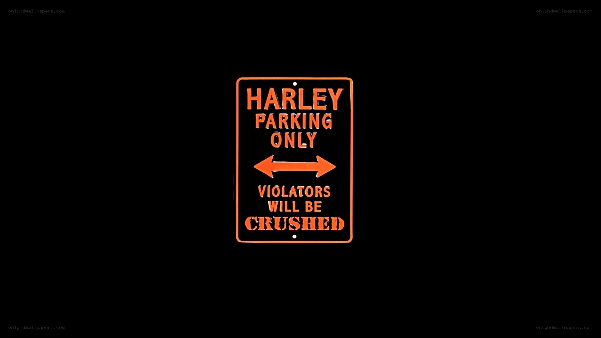 Harley parking only sign