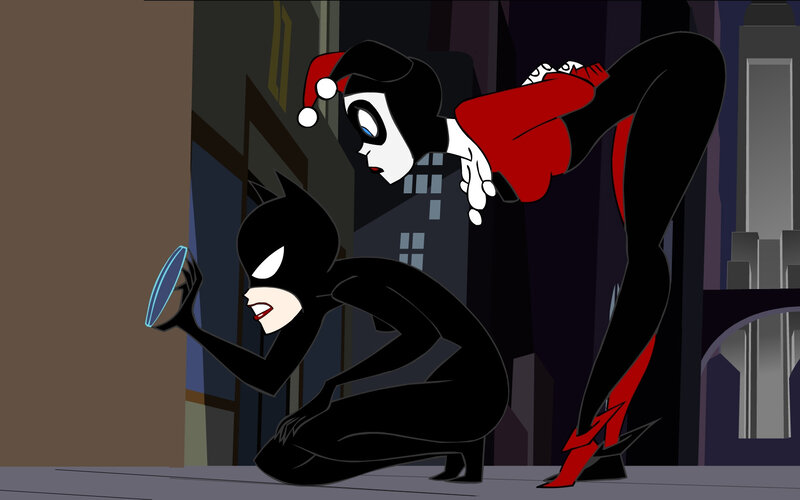 Harley Quinn and Catwoman in action