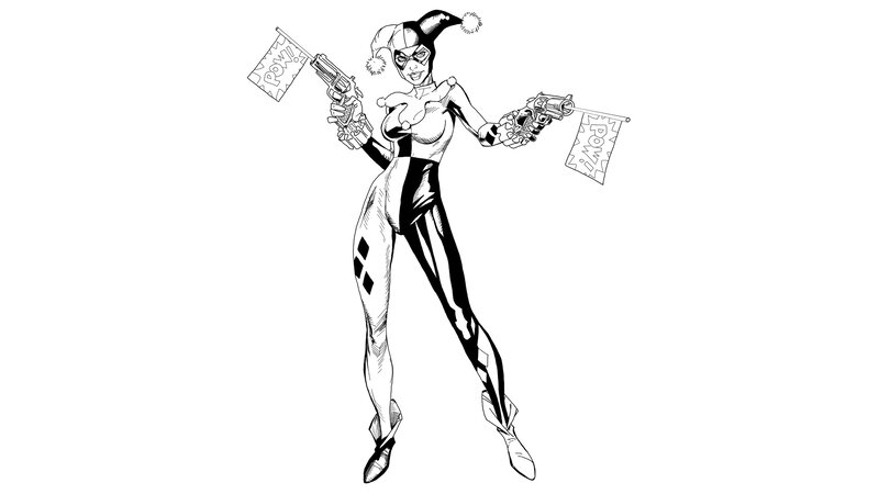 Harley Quinn Character — Black, Confident