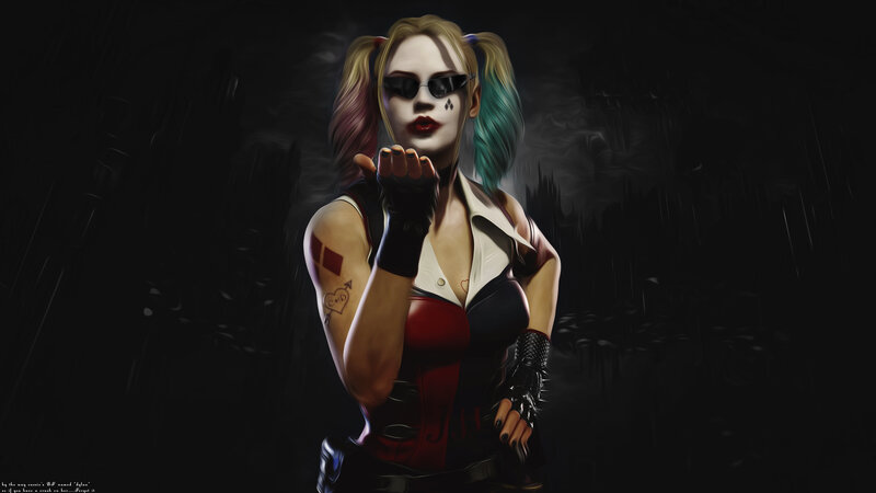 Harley Quinn Character — Black, Dramatic, Night