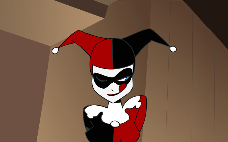 Harley Quinn Character — Black, Playful, Digital Art