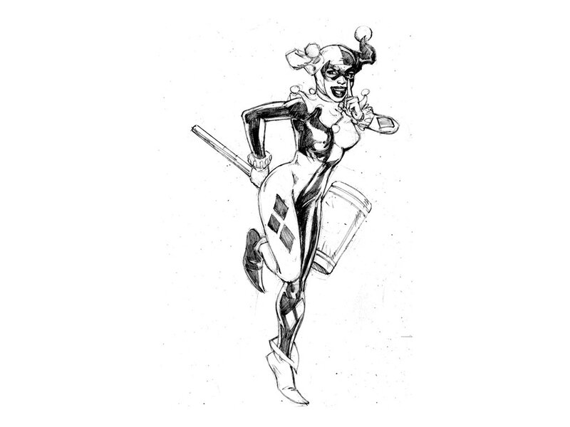 Harley Quinn Character — Black, Playful