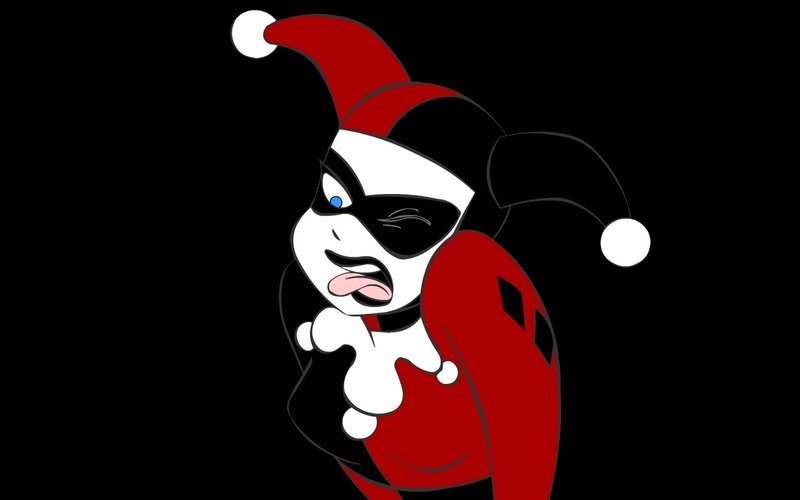 Harley Quinn Character — Black, Playful, Vector Art