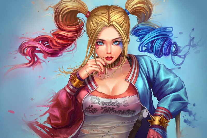 Harley Quinn Character — Blue, Dynamic