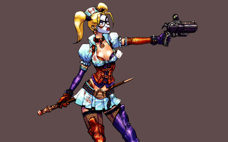 Harley Quinn Character — Purple, Aggressive