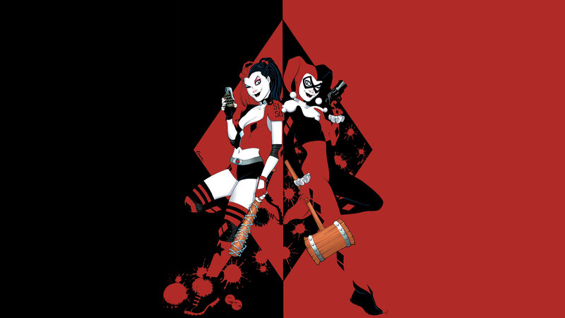 Harley Quinn Character — Red, Dramatic, Comic, Gun