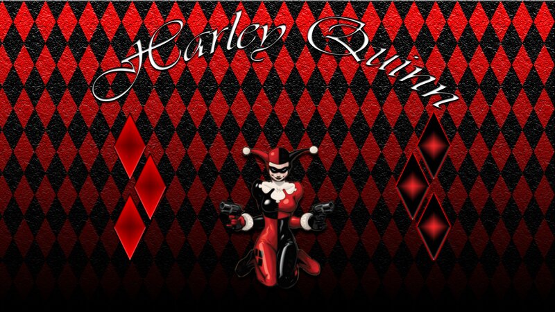 Harley Quinn Character — Red, Dramatic, Digital Art, Pistols