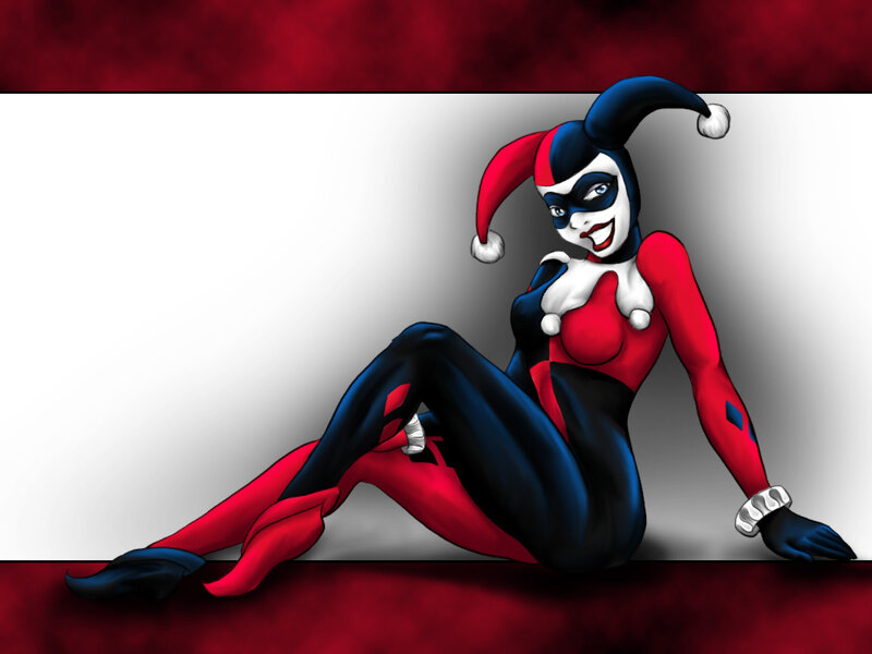 Harley Quinn Character — Red, Dramatic, Digital Art