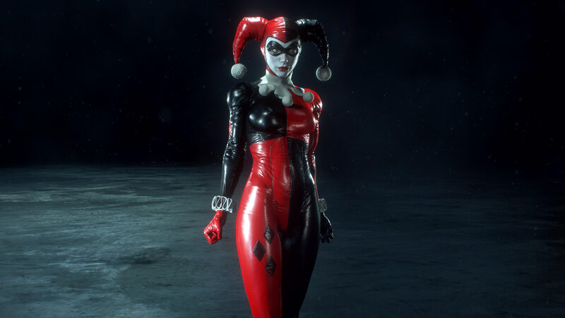Harley Quinn Character — Red, Dramatic, Night