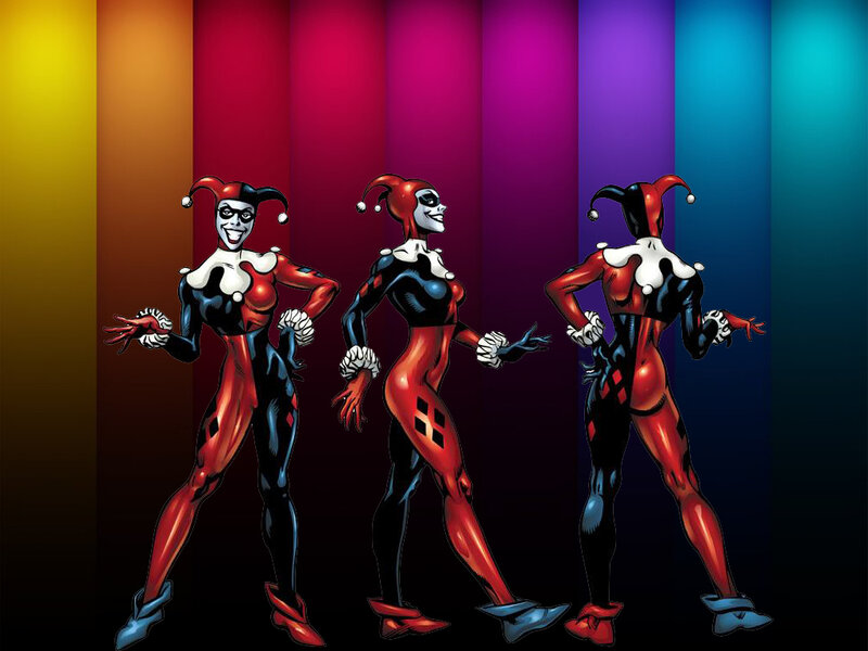 Harley Quinn Character — Red, Playful, Comic, Jester Hat
