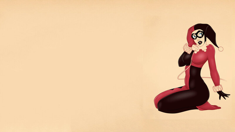 Harley Quinn Character — Red, Playful, Digital Art, Jester Hat