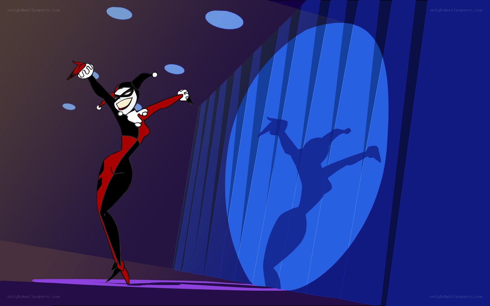 Harley Quinn dancing on stage