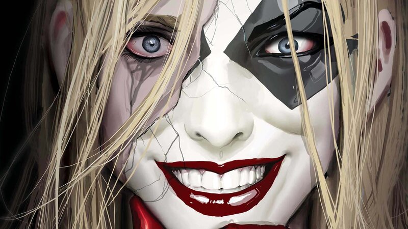 Harley Quinn Face — White