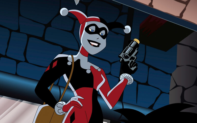 Harley Quinn holding a gun