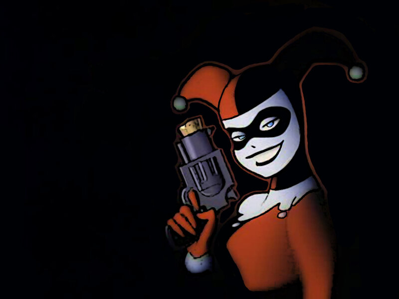 Harley Quinn holding a gun
