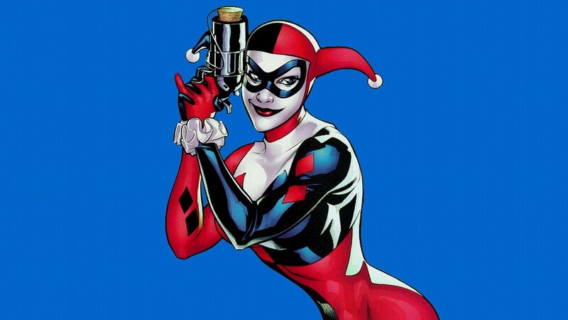 Harley Quinn Holding Gun — Blue