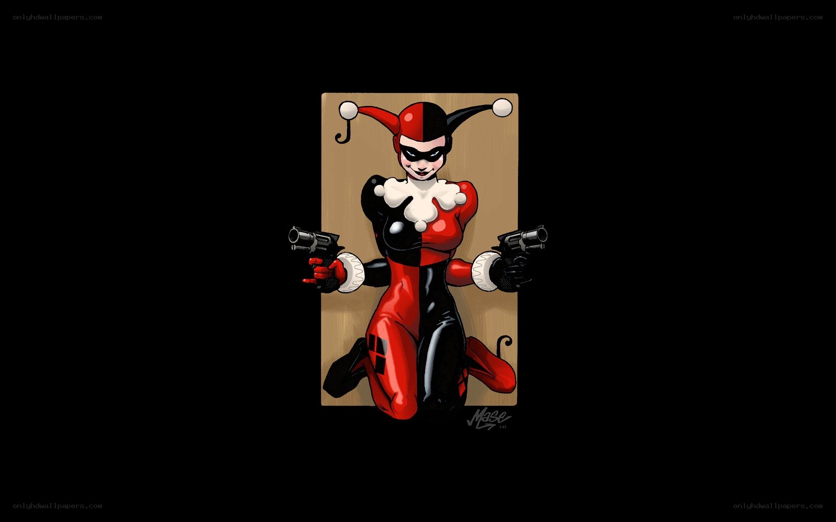 Harley Quinn holding guns