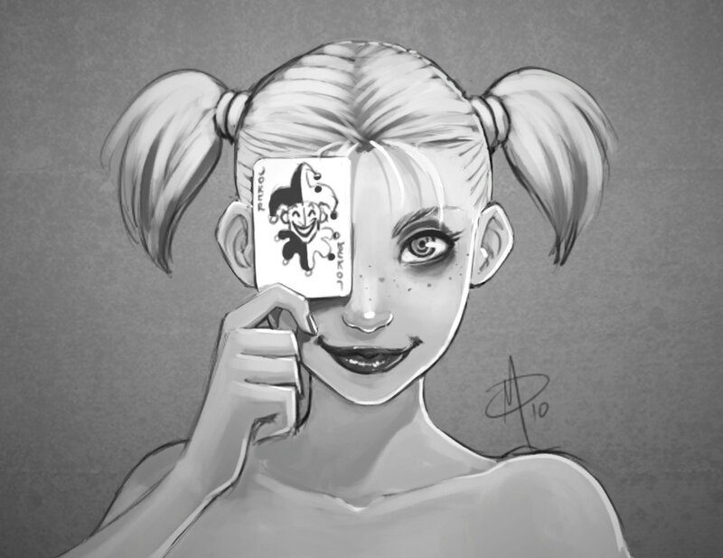 Harley Quinn holding Joker card