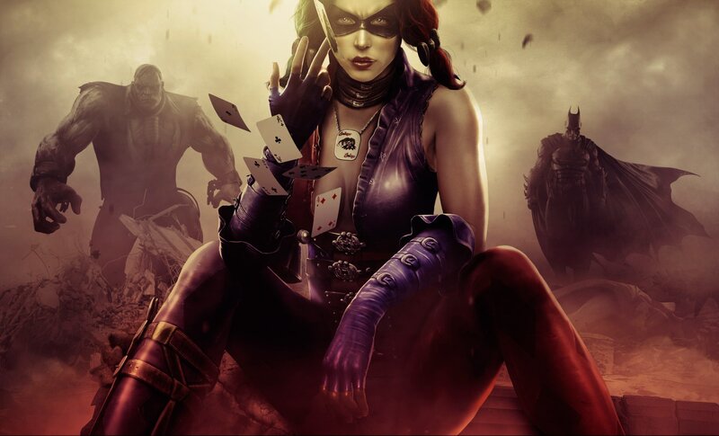 Harley Quinn in a battle scene