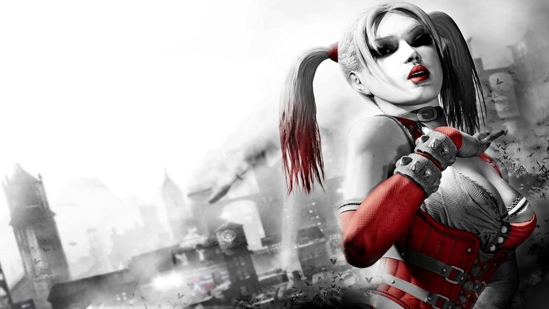 Harley Quinn in a chaotic city