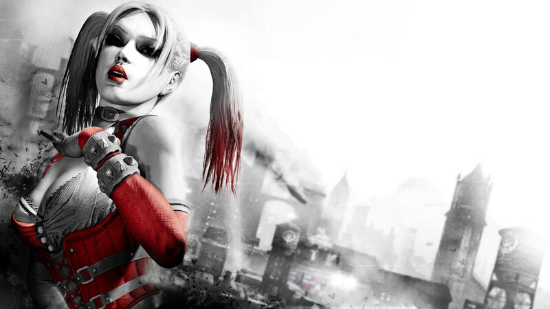 Harley Quinn in a chaotic city