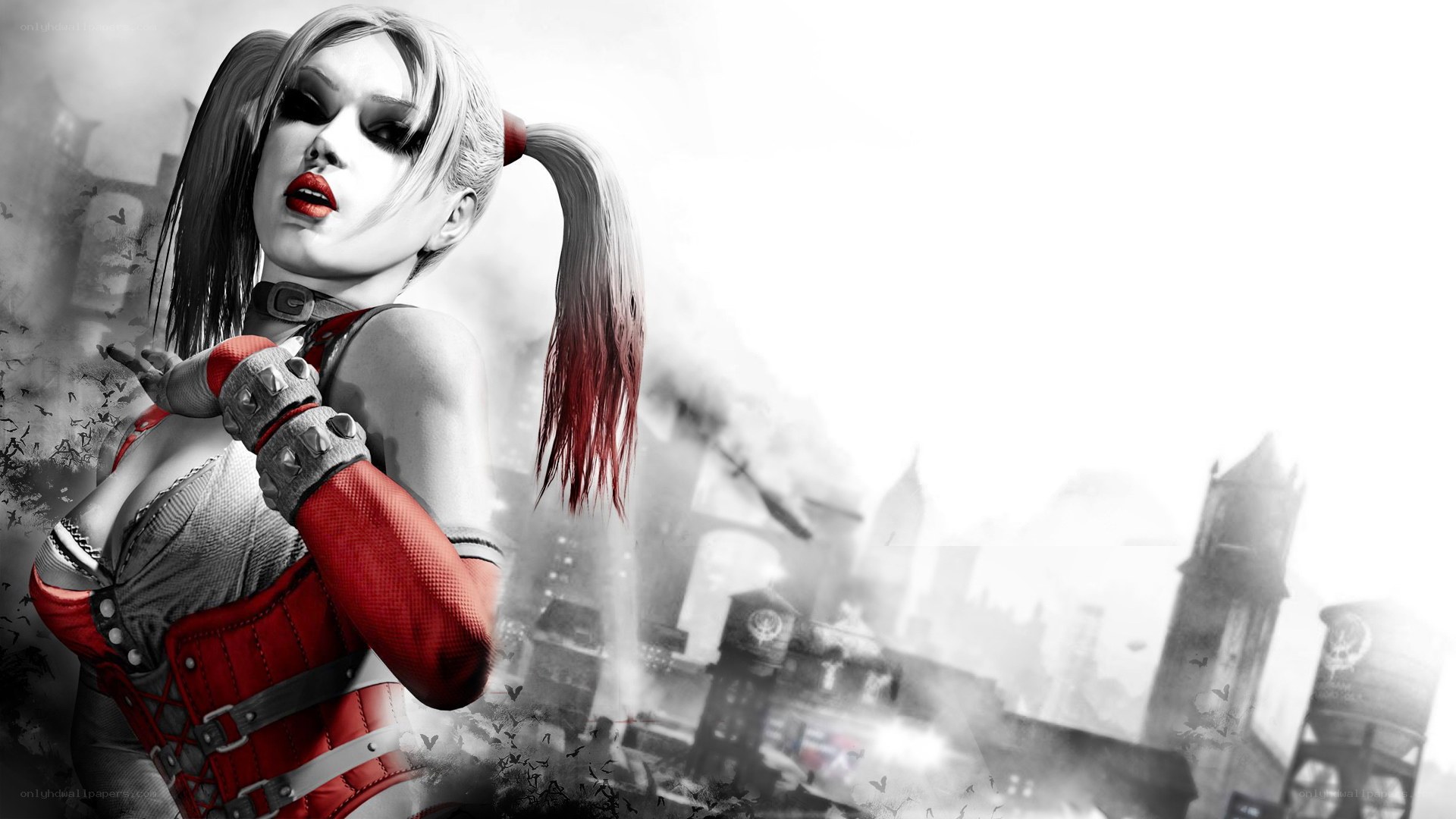 Harley Quinn in a cityscape