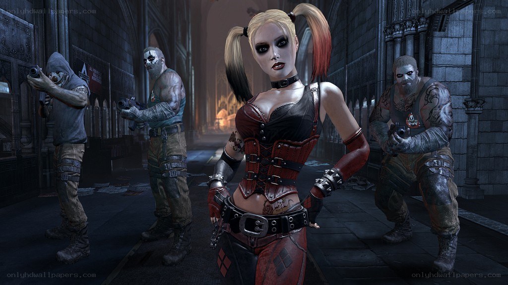 Harley Quinn in a dark corridor