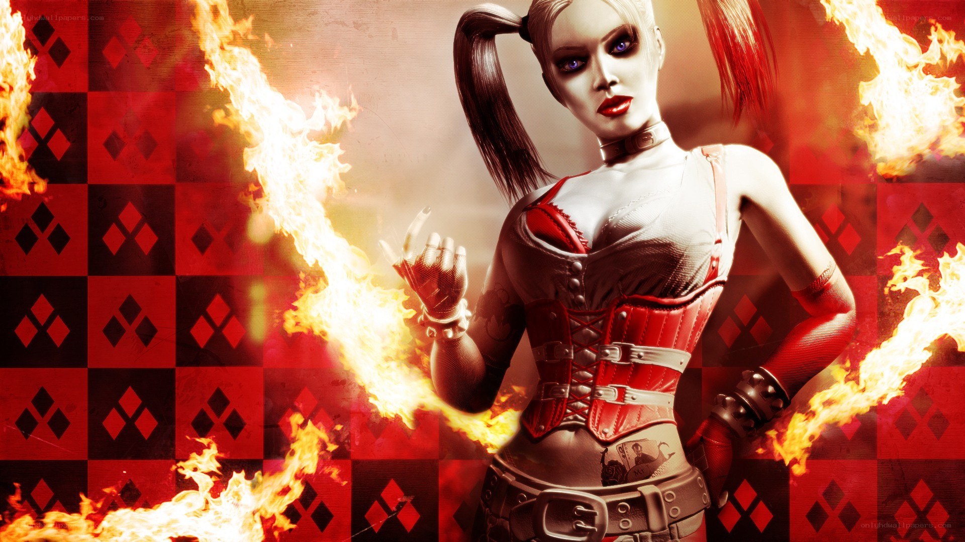 Harley Quinn in flames