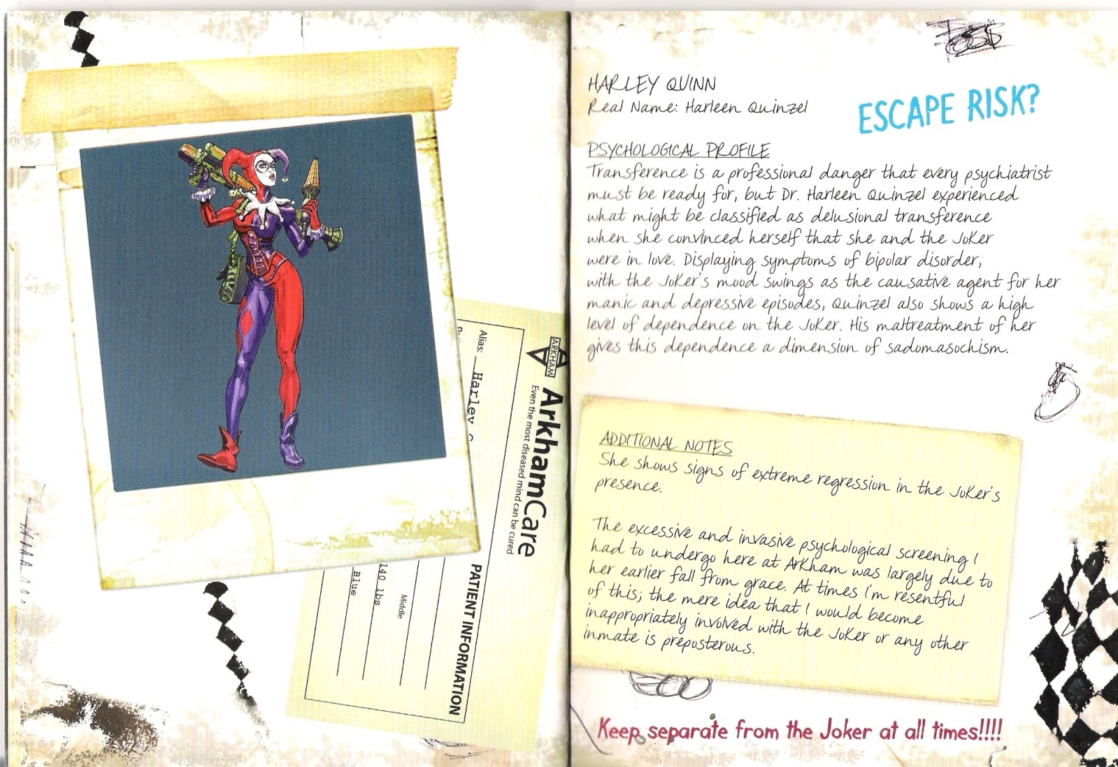 Harley Quinn patient file