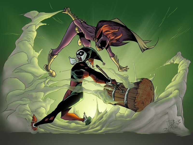 Harley Quinn vs Batgirl fight