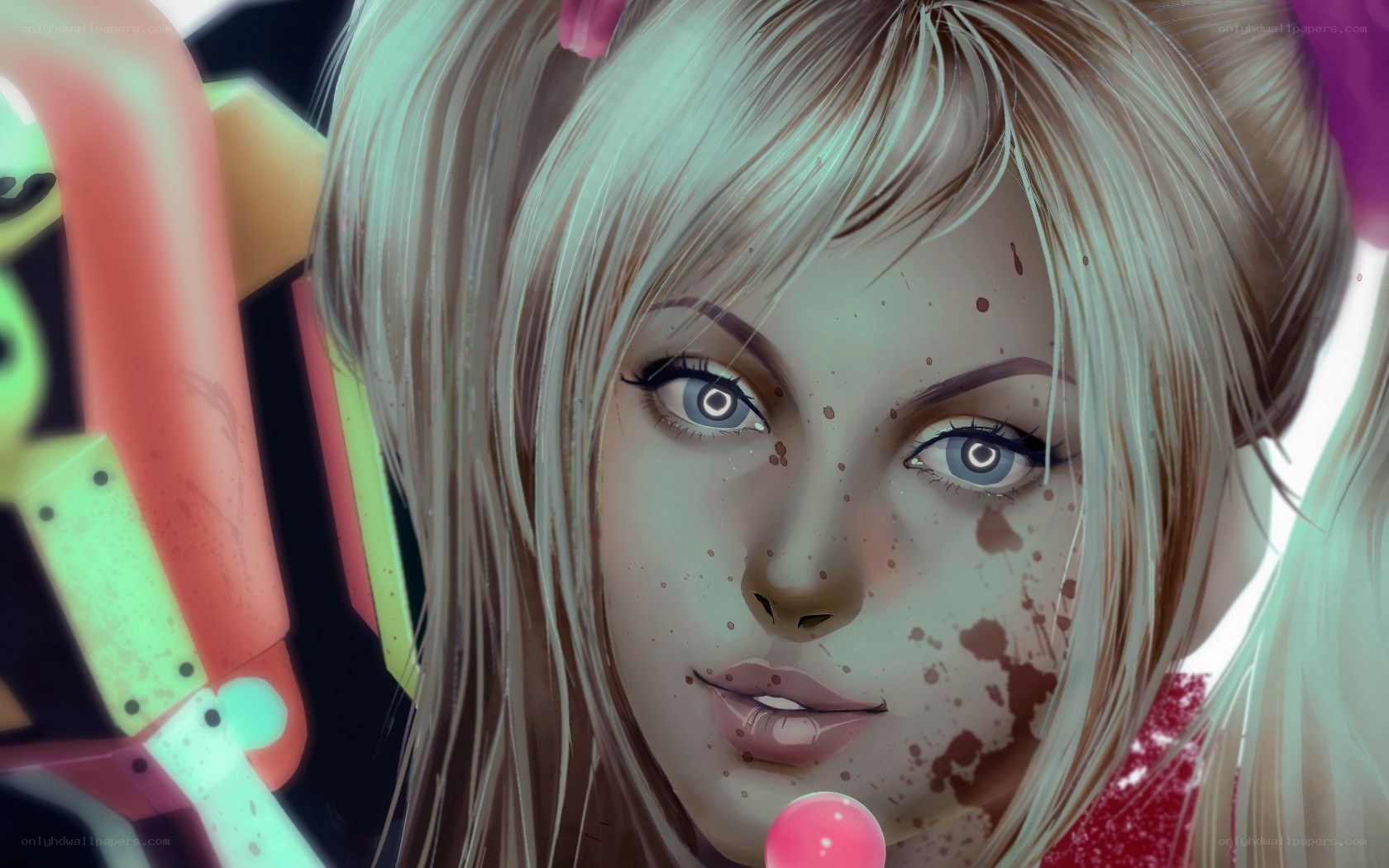 Harley Quinn with blood splatters
