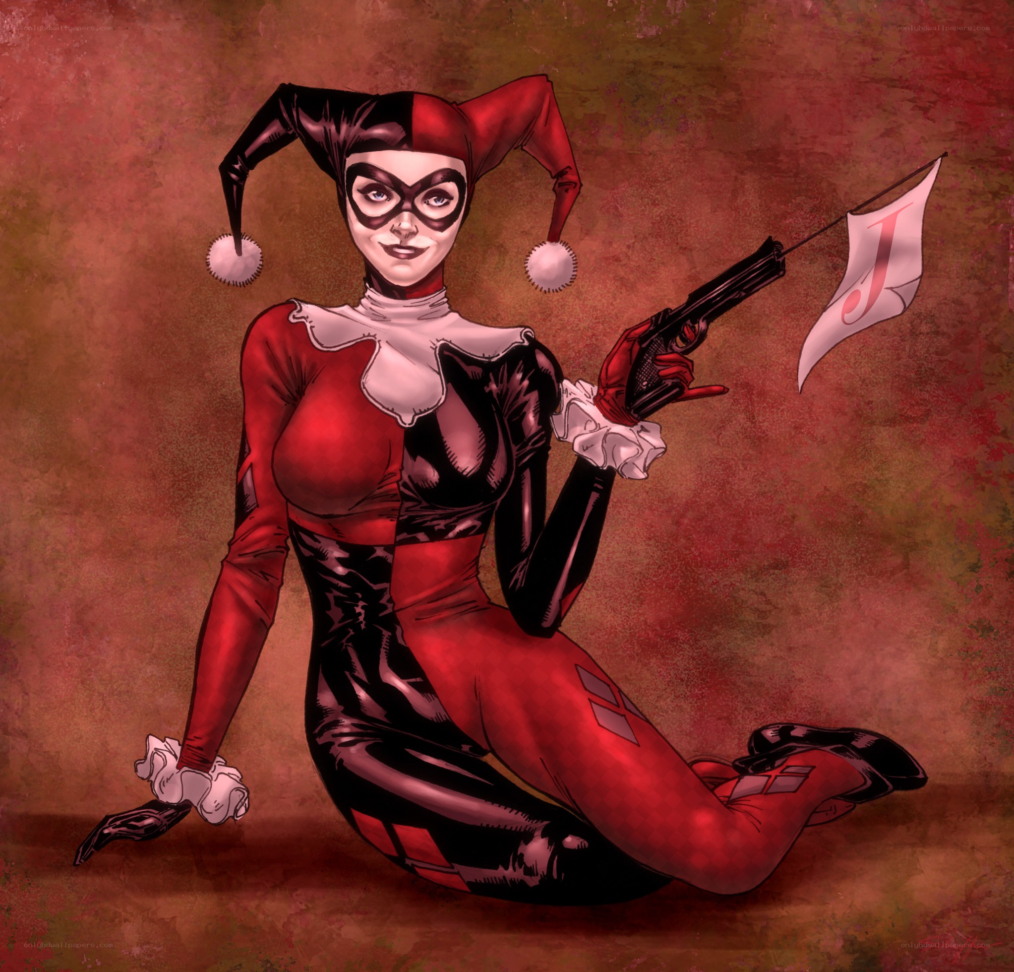 Harley Quinn with gun