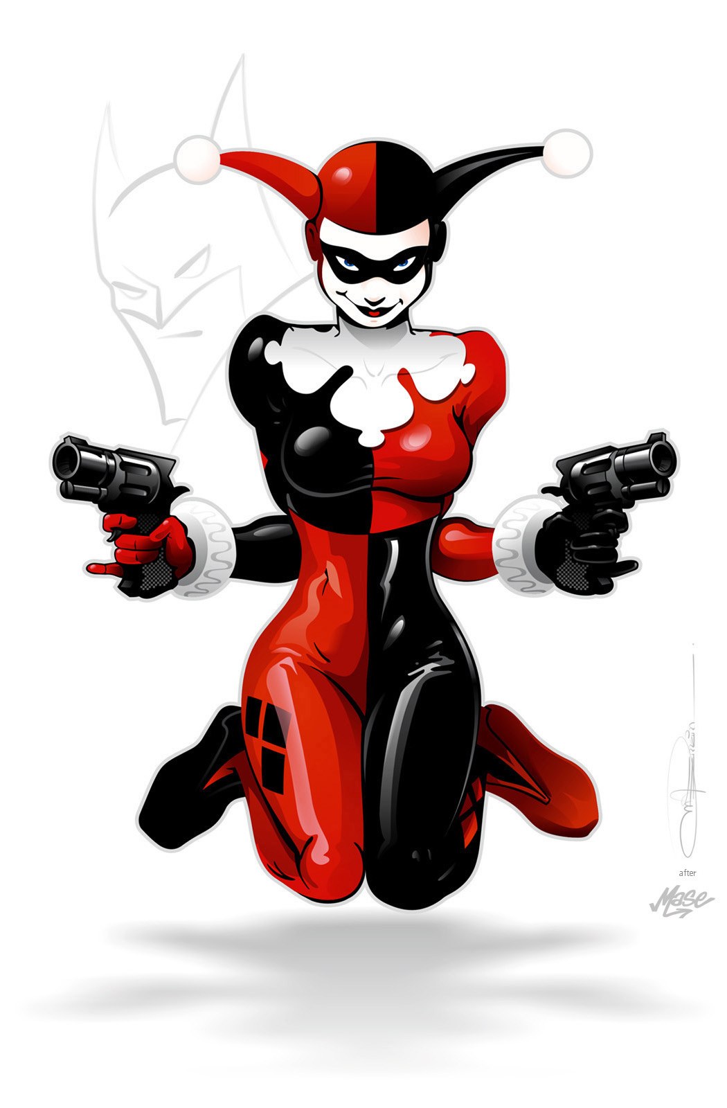 Harley Quinn with guns