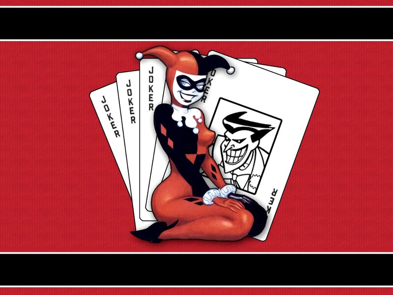 Harley Quinn with Joker cards