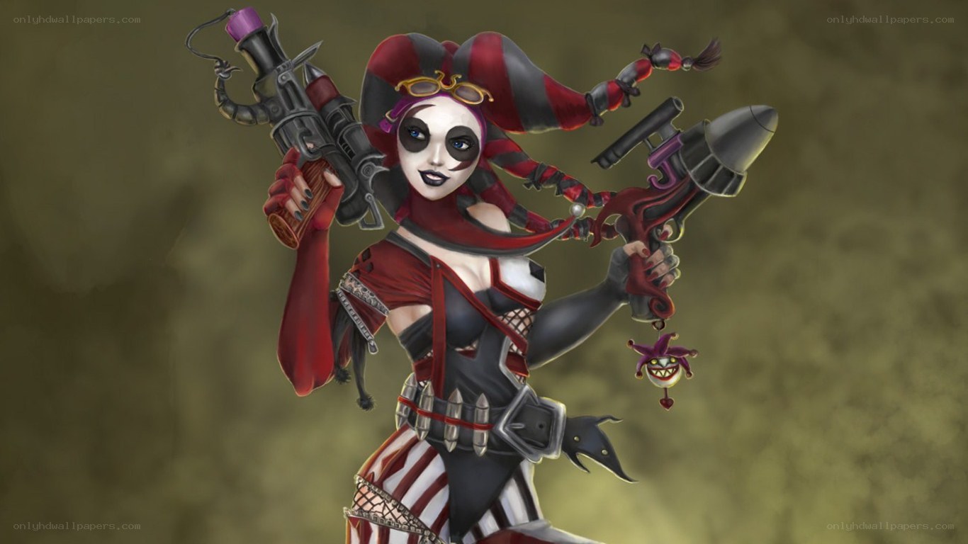 Harley Quinn with weapons