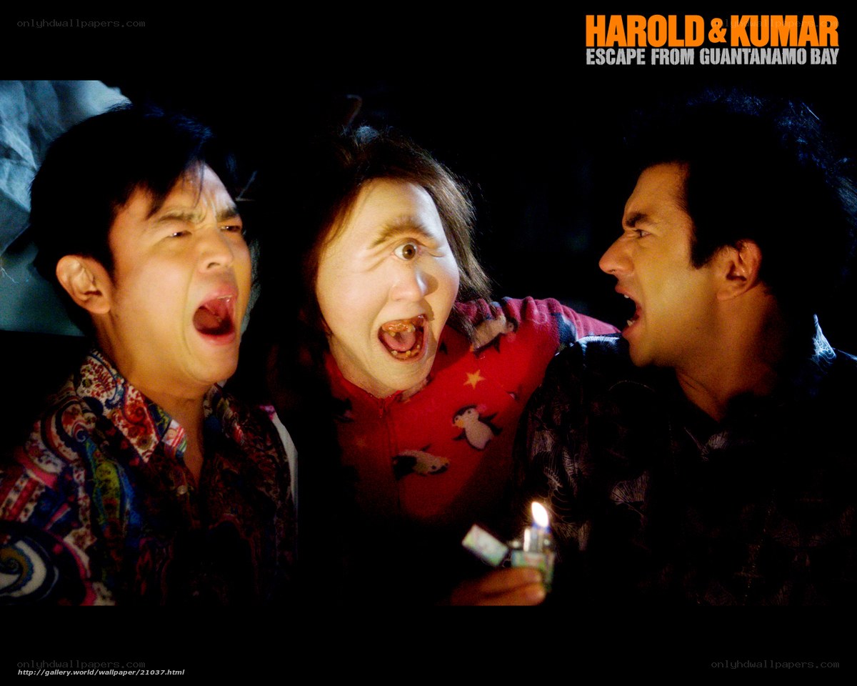 Harold and Kumar scream in fear