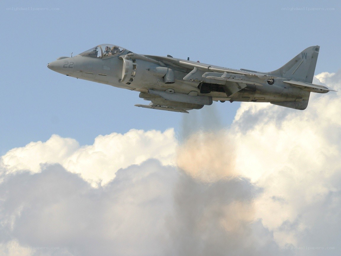 Harrier jet in flight