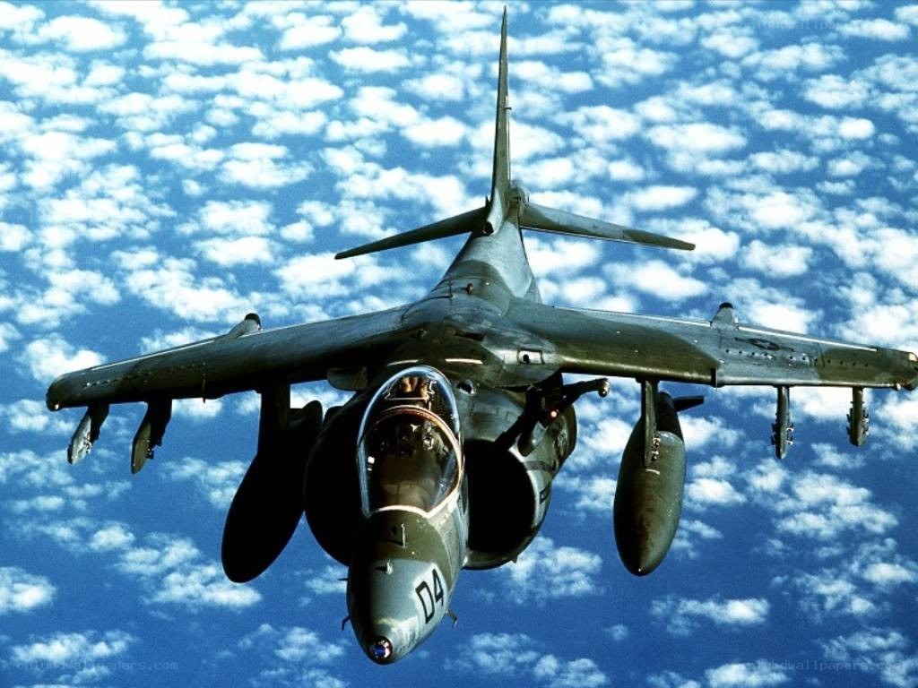 Harrier jet in flight