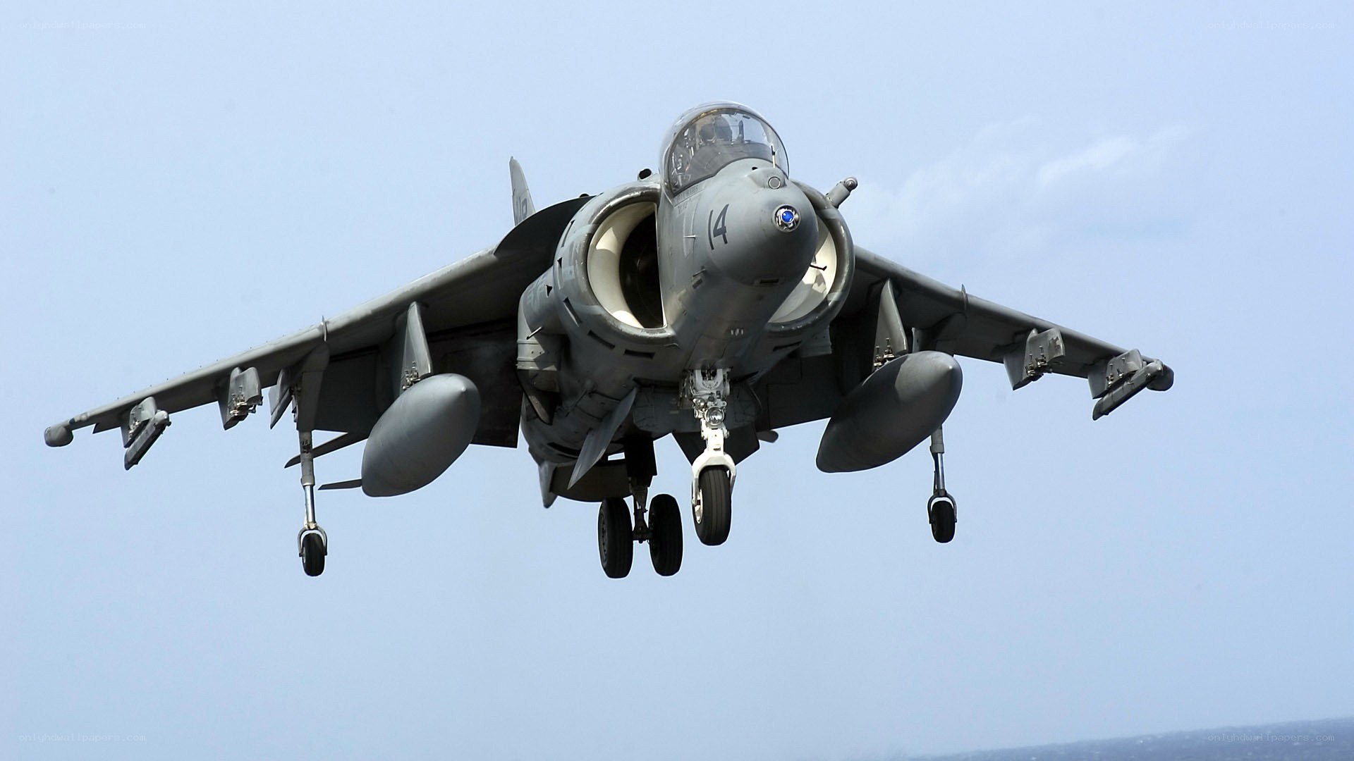Harrier jet in flight